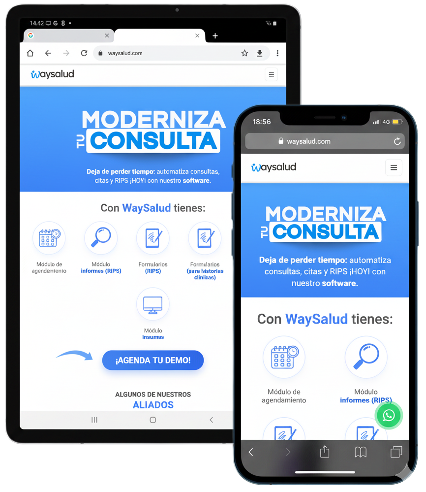 WaySalud App on multiple devices